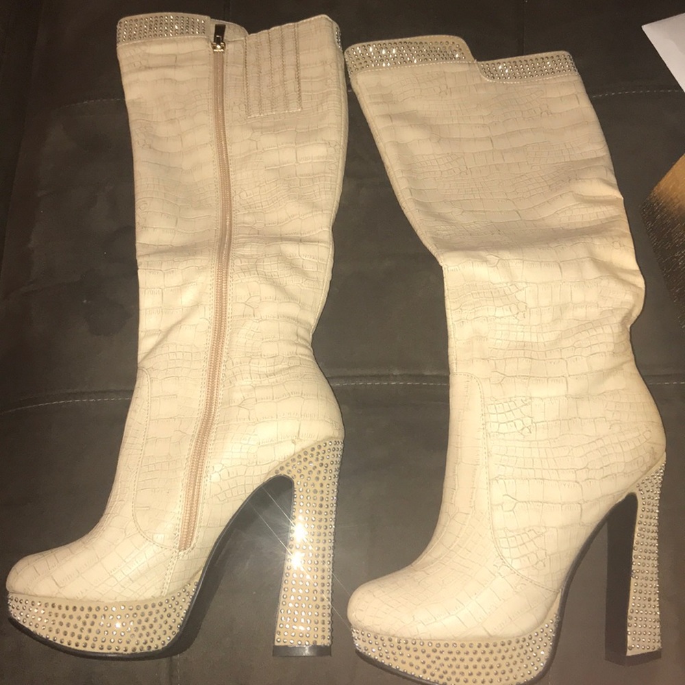 Lady Couture Roxy knee high studded boots